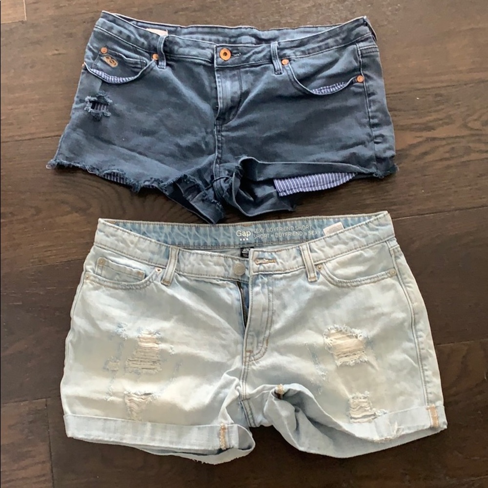 Quiksilver and Gap denim shorts